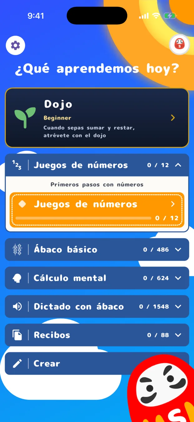Der Startbildschirm auf Spanisch: ¿Qué aprendemos hoy?